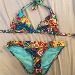 Colorful two piece bikini